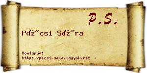 Pécsi Sára névjegykártya