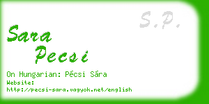 sara pecsi business card