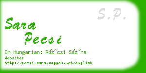 sara pecsi business card